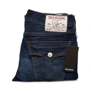 True Religion Men's Jeans Ricky Flap Straight Relaxed Blue 30x34 Blue NWT -1184